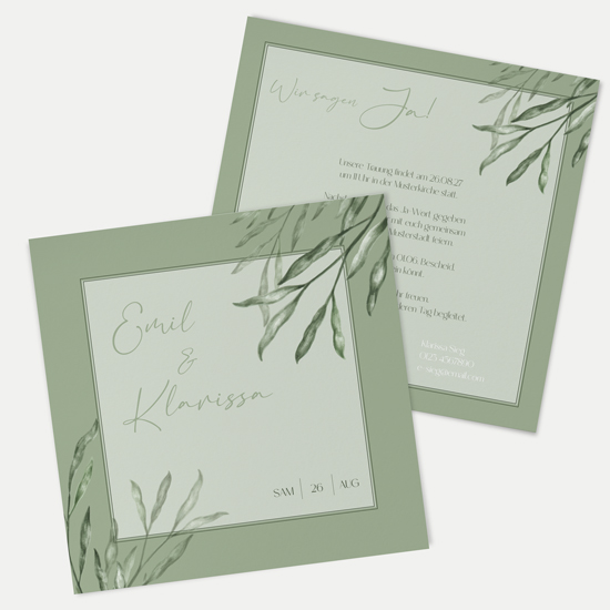 Postkarte Quadrat 148 x 148 mm - Greenery "Natural Frame" - PQ-24001-G-12