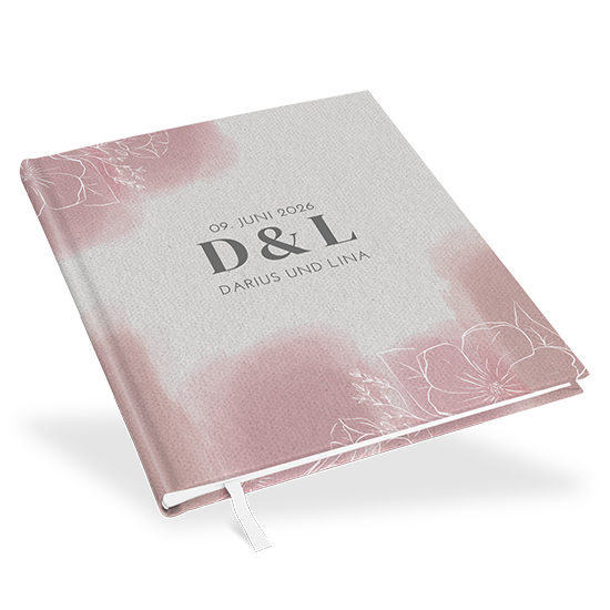 Erinnerungsbuch Hochzeit - Aquarell "dusty bloom" - EBH-25001-A-05