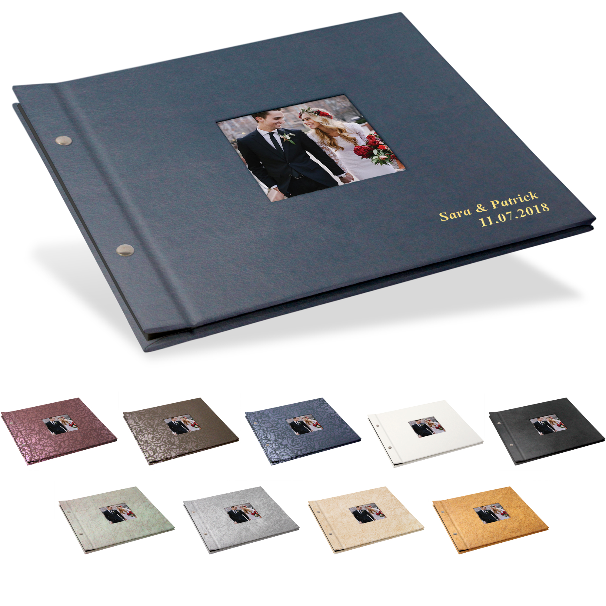 Portraitalbum Trend-Line, Format 28 x 25 cm, mit Bildausschnitt, Schwarz - TLD-LS-2825-PARE
