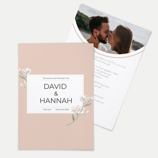 Postkarte DIN A6 im Hochformat - Floral "Neutral Florals" - PKH-24001-F-09