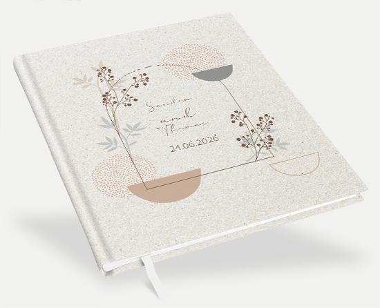 Gästebuch Hochzeit - Boho "Stone Bloom" - GBH-25001-B-05