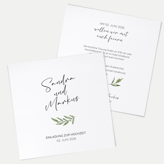 Postkarte Quadrat 148 x 148 mm - Minimalistisch "Olivetta" - PQ-24001-M-13