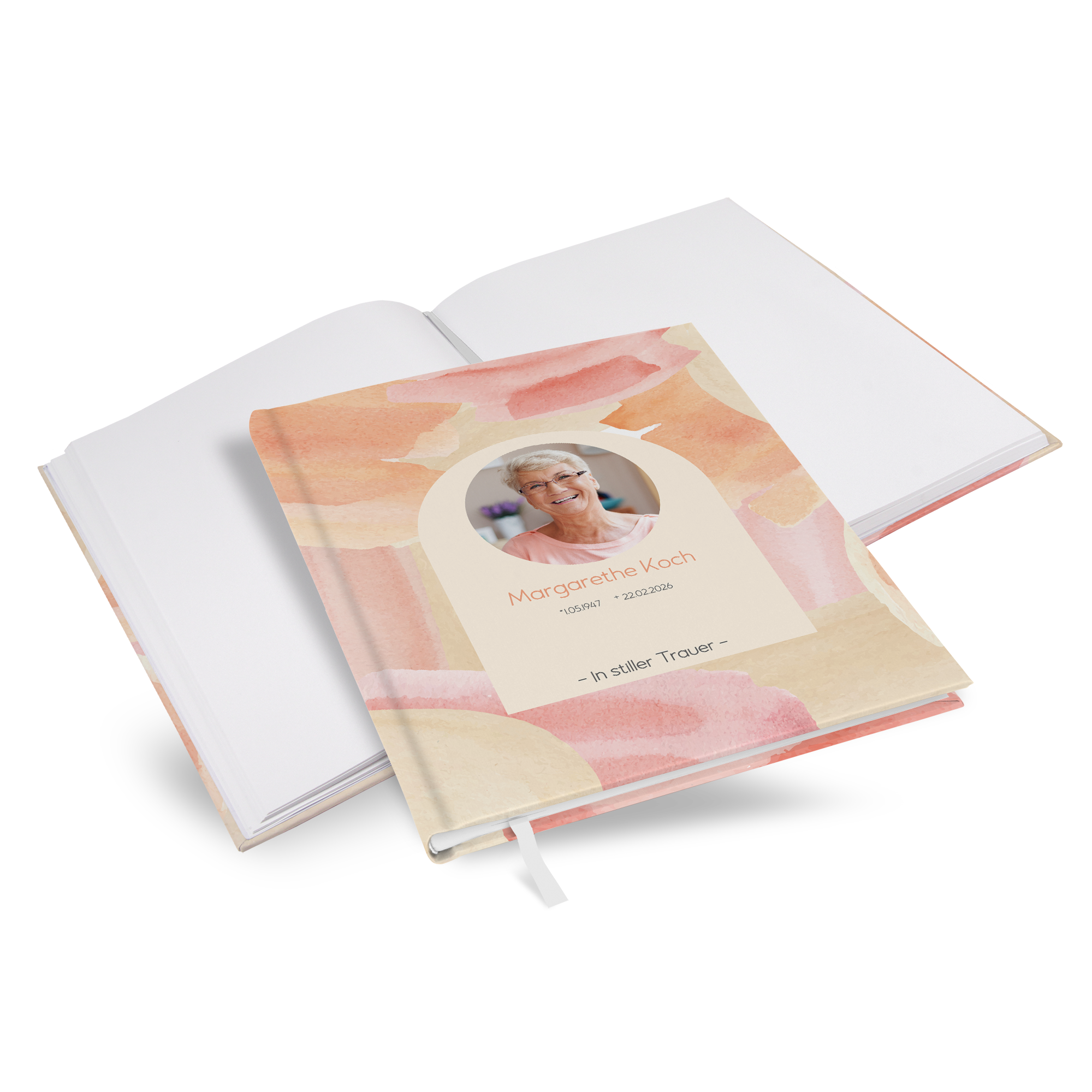 Kondolenzbuch - Aquarell  "sunset stroke" - KB-25001-A-06