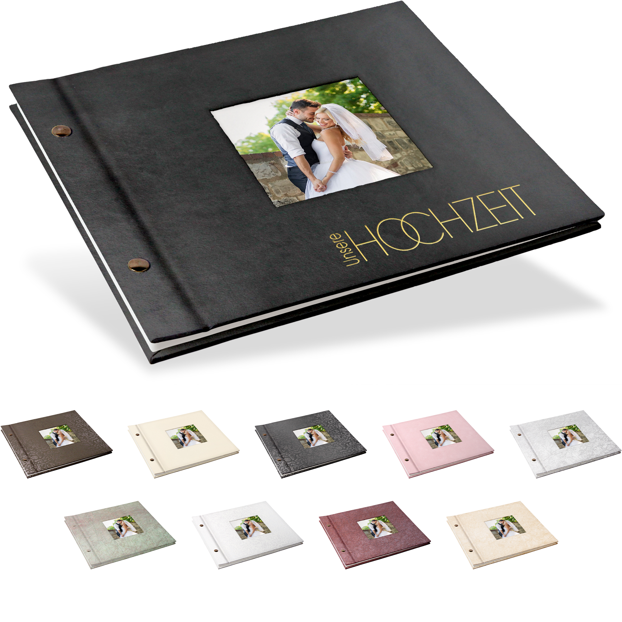 Portraitalbum Trend-Line, Format 24 x 22 cm, mit Bildausschnitt, Weiß - TLD-LW-2121