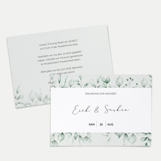 Postkarte DIN A6 im Querformat - Greenery - "Evergreen Mint" - PKQ-24001-G-05