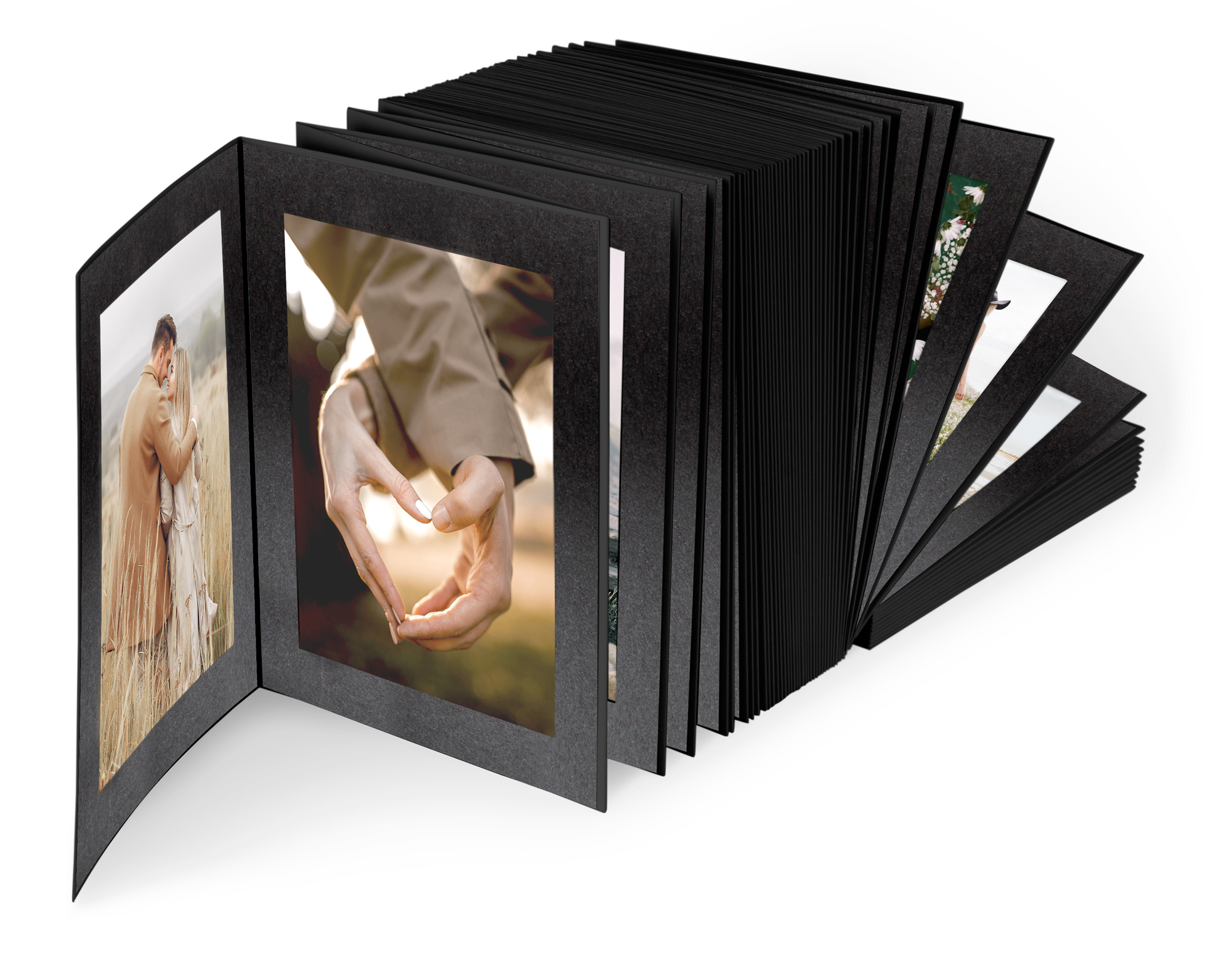 Endlosleporello Leinen Schwarz / Perlmut Schwarz - SL-201461-Rest