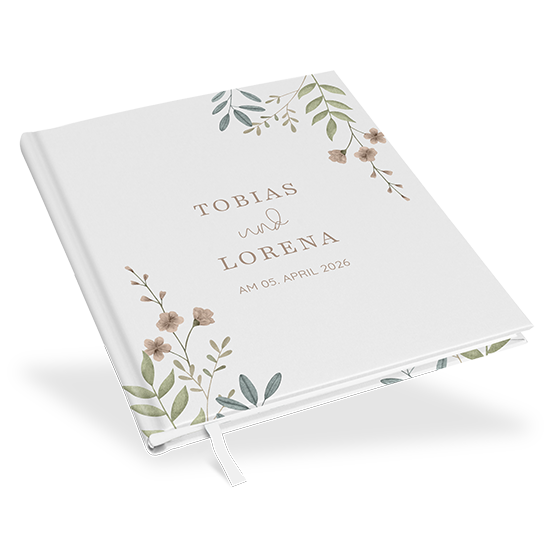 Gästebuch Hochzeit - Boho "Soft Leaves" - GBH-25001-B-10