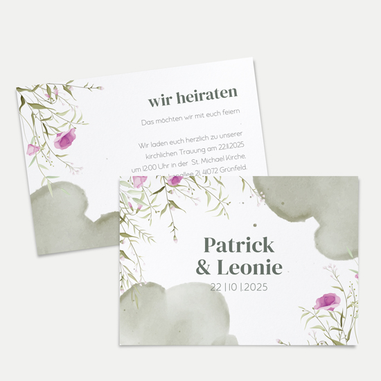 Postkarte DIN A6 im Querformat - Aquarell "Wildflower Garden" - PKQ-24001-A-08