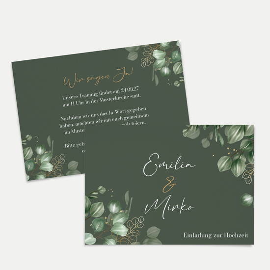 Postkarte DIN A6 im Querformat - Greenery - "Eucalyptus Night" - PKQ-24001-G-11