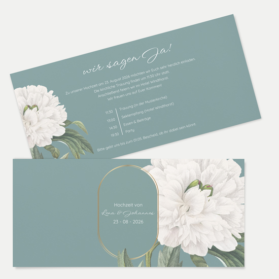 Postkarten DIN lang im Querformat 210 x 98 mm - Vintage "Floral Epoque" - PDLQ-24001-V-06