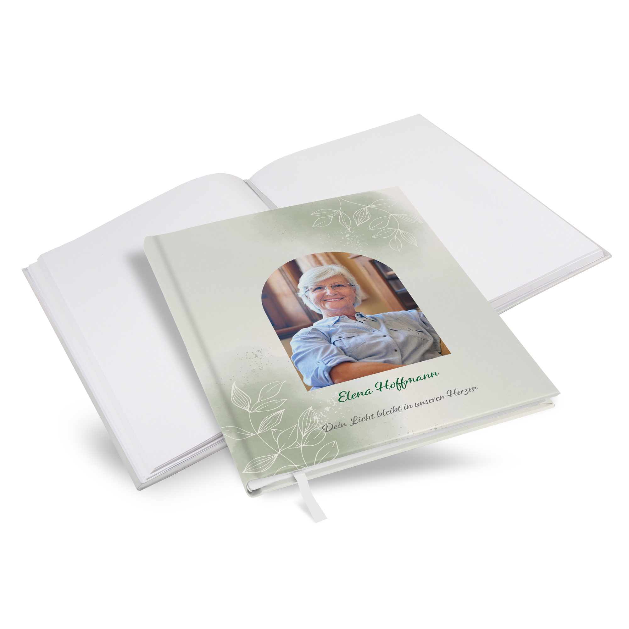 Kondolenzbuch - faded green - KB-25001-A-01