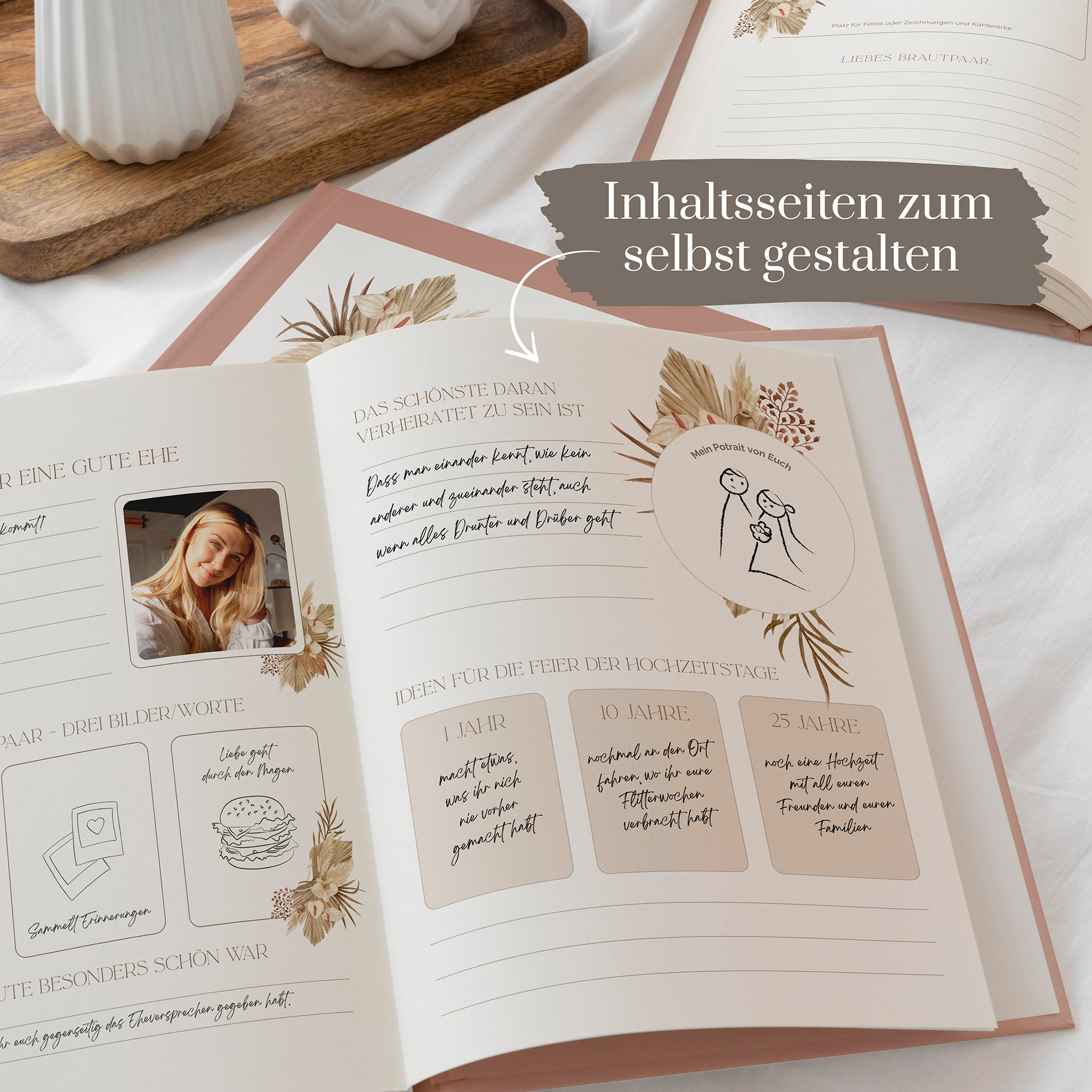 Erinnerungsbuch Hochzeit - Boho "rooted together"