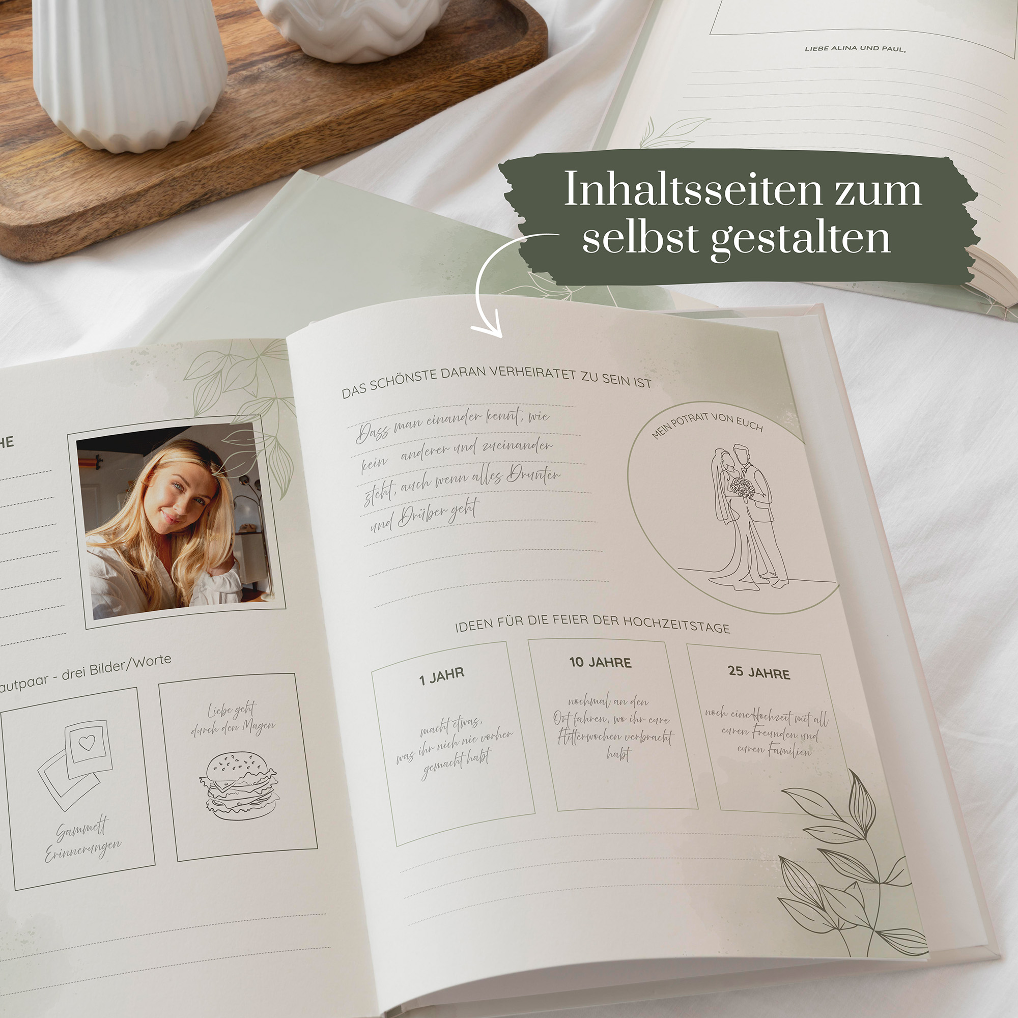 Erinnerungsbuch Hochzeit - Floral "white lily"