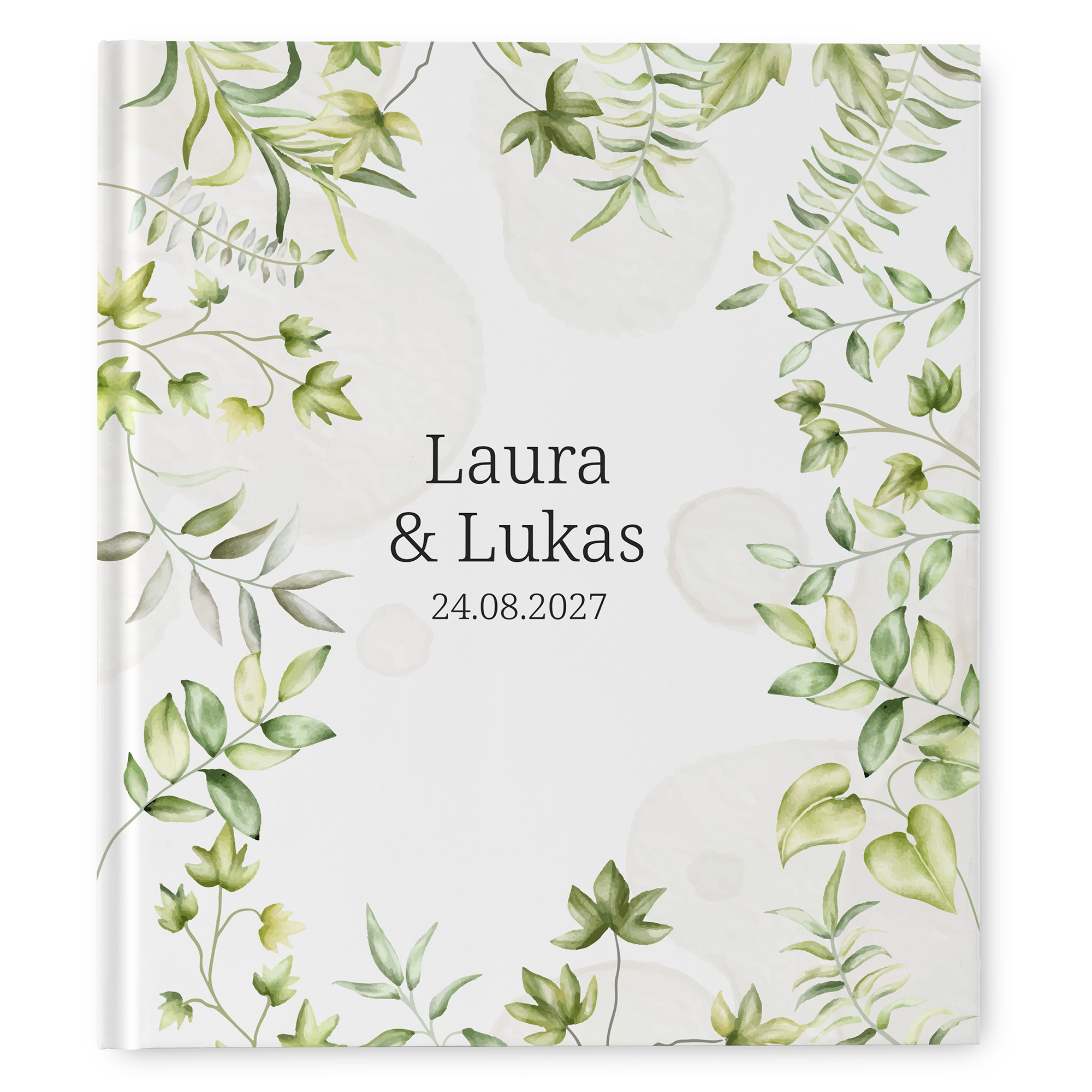 Gästebuch Hochzeit - Greenery "leaf light"