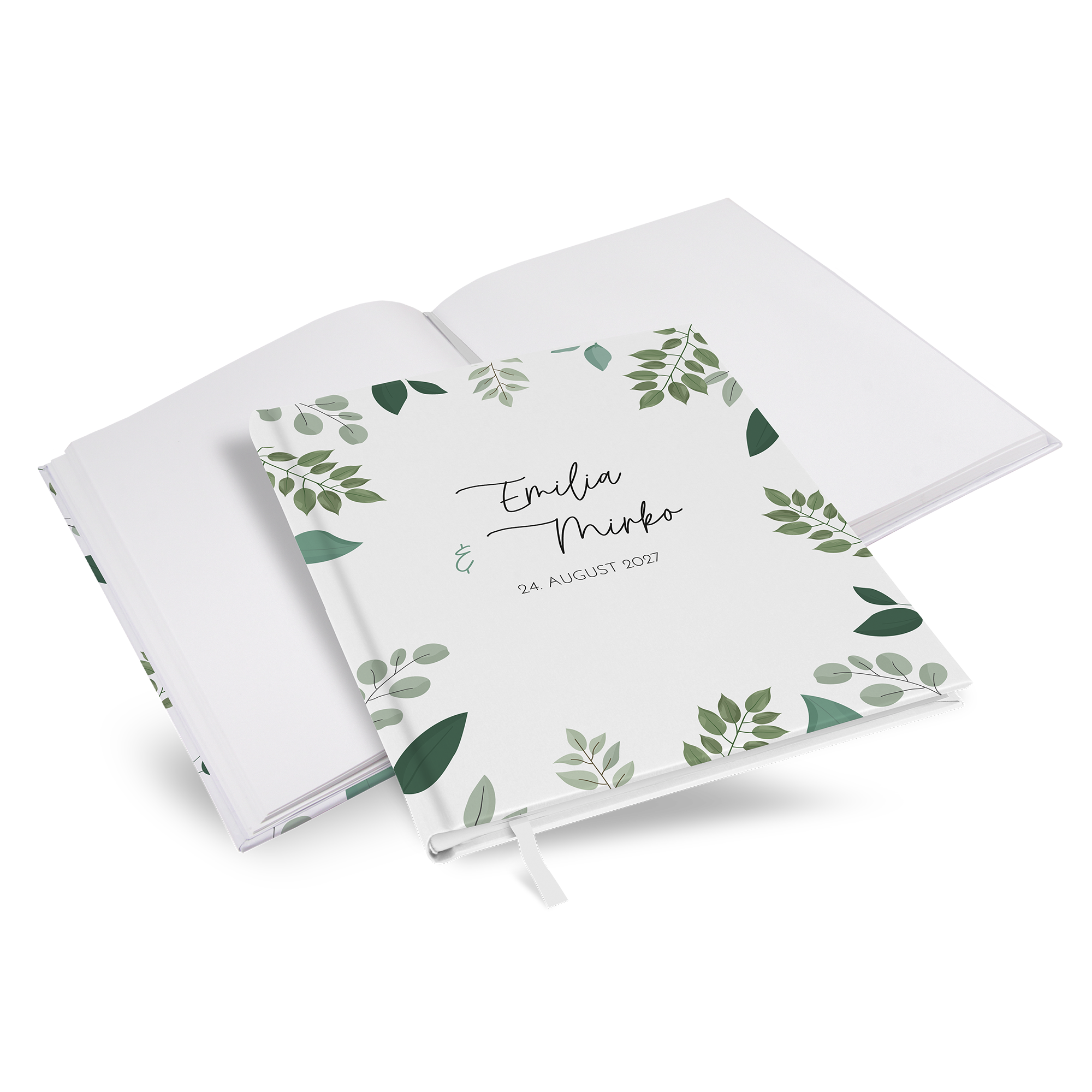 Gästebuch Hochzeit - Greenery - "green & simple"