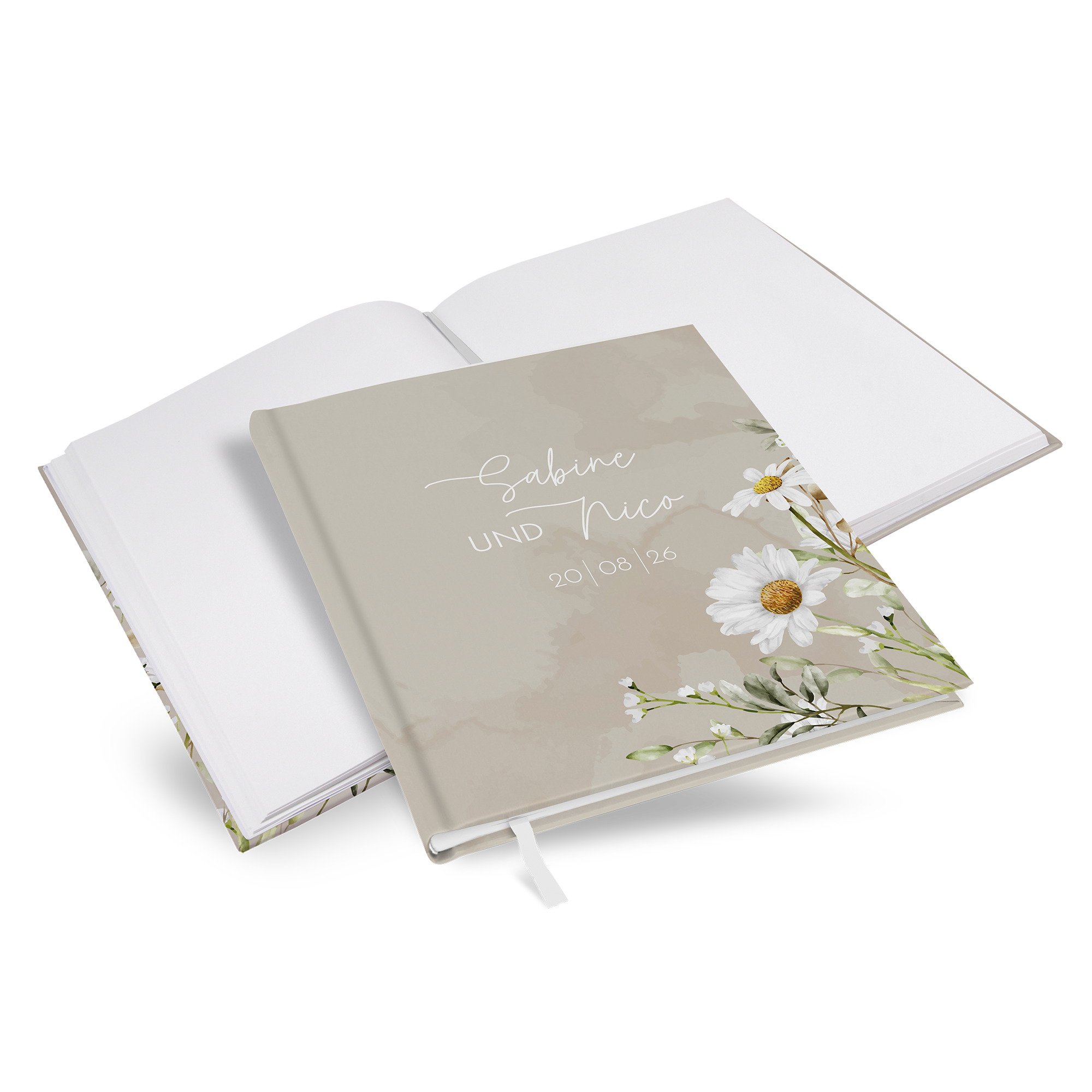 Gästebuch Hochzeit - Floral "daisy field" - GBH-25001-F-03