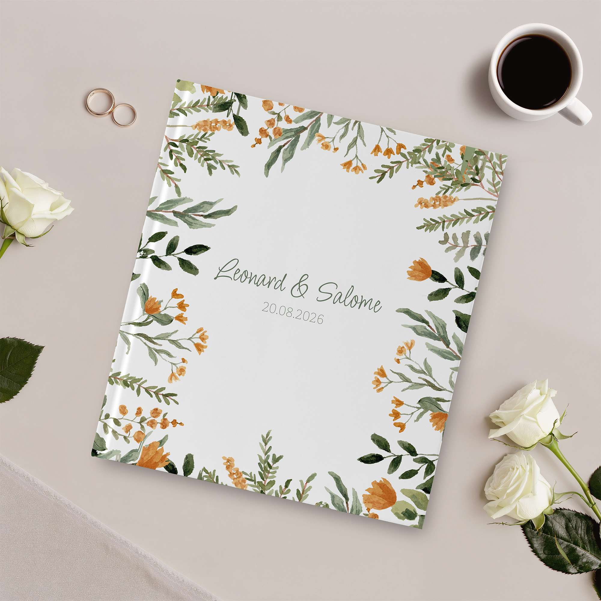 Gästebuch Hochzeit - Floral "warm botanicals"