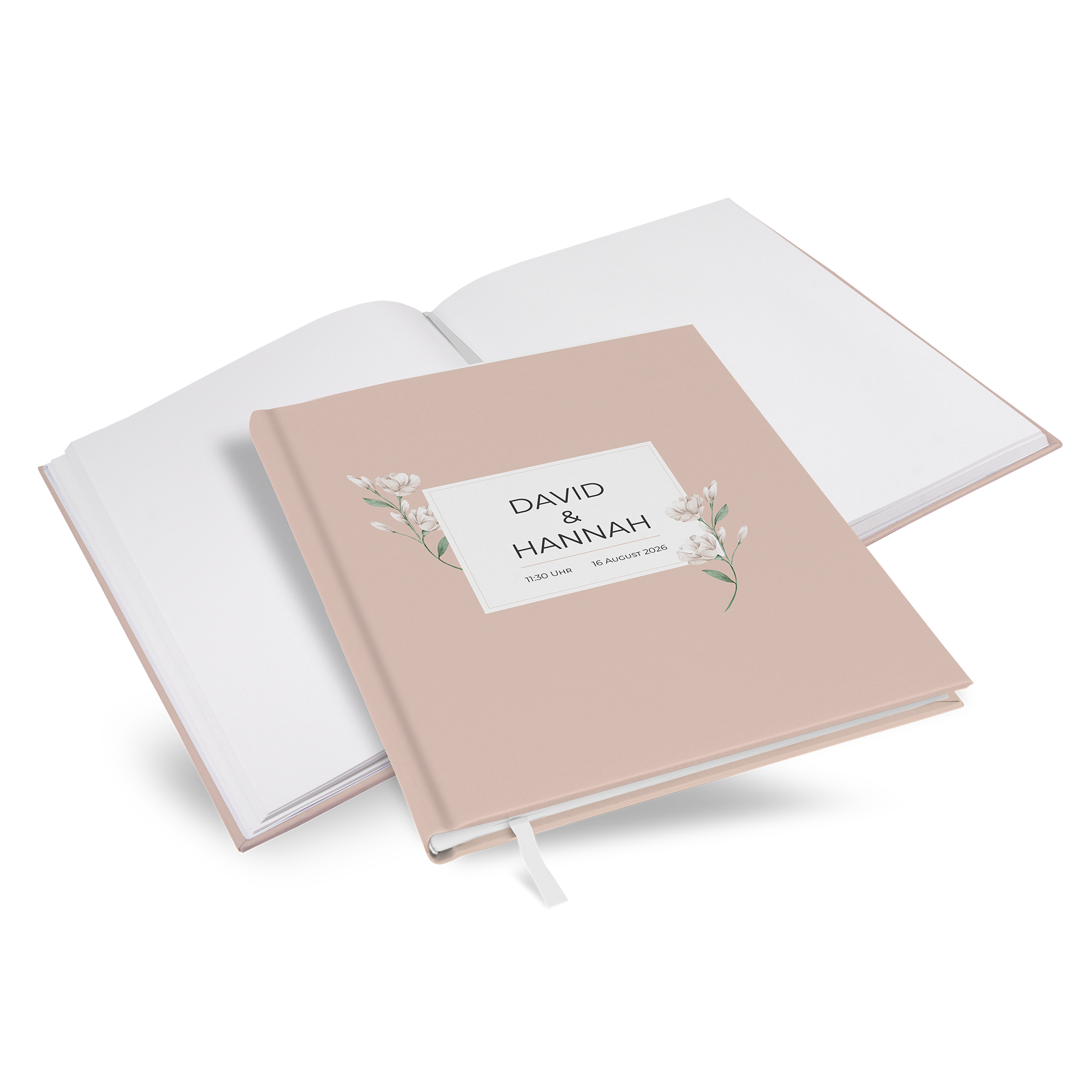 Gästebuch Hochzeit - Floral "neutral florals" - GBH-25001-F-09