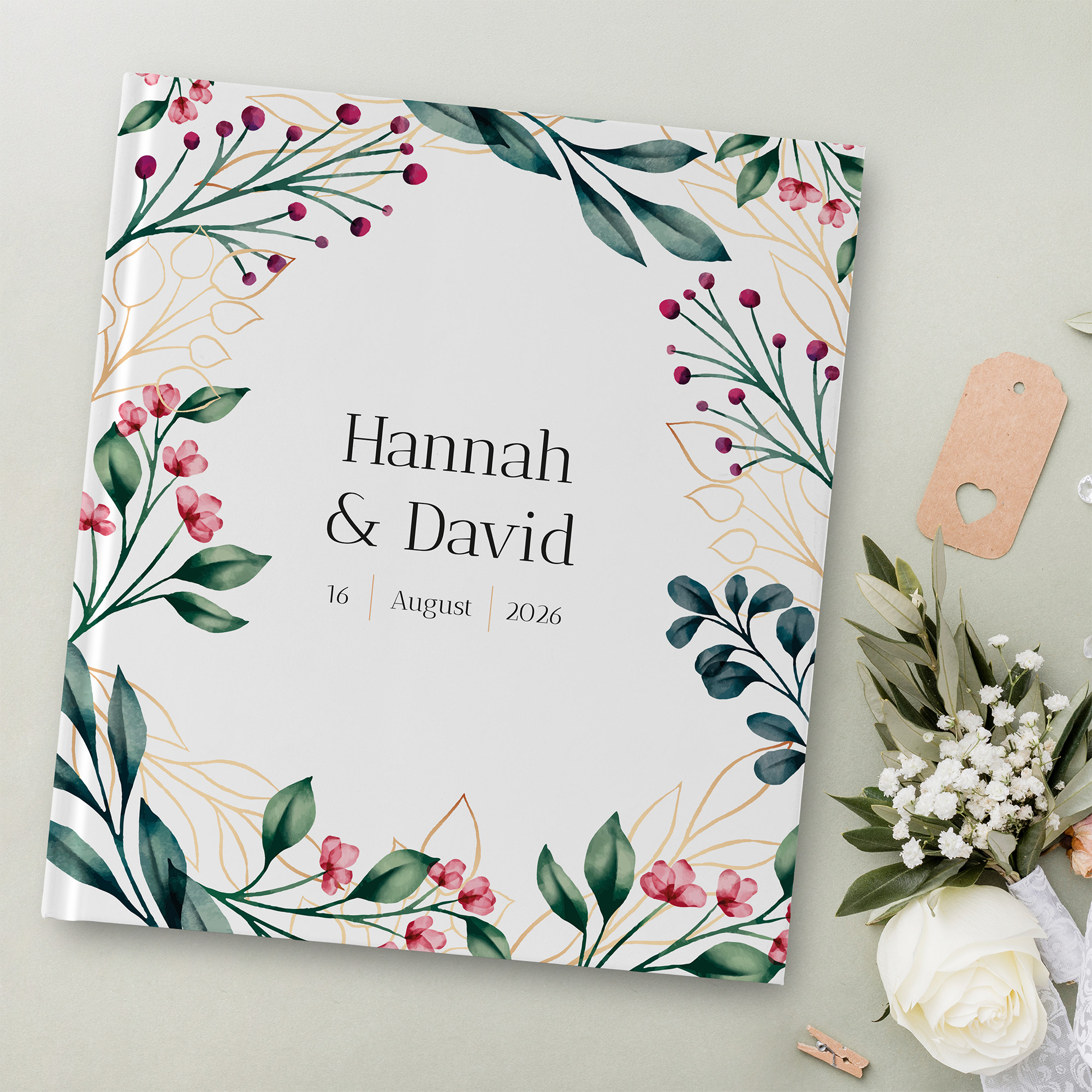 Gästebuch Hochzeit - Floral "pink garden"