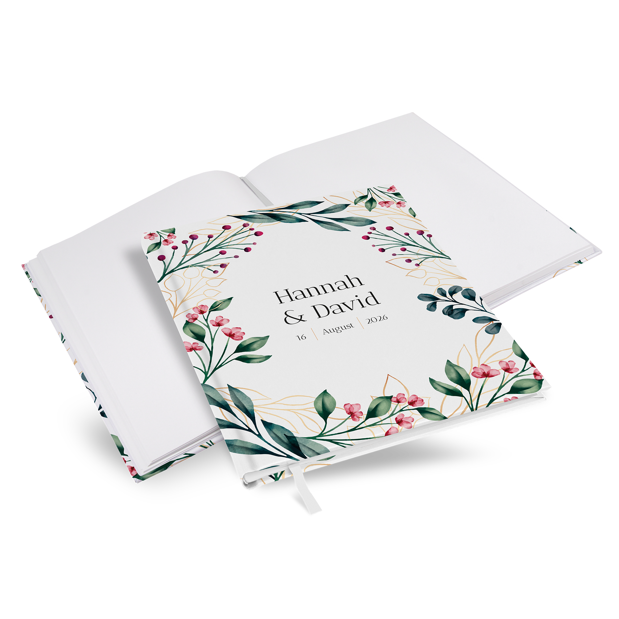 Gästebuch Hochzeit - Floral "pink garden" - GBH-25001-F-10