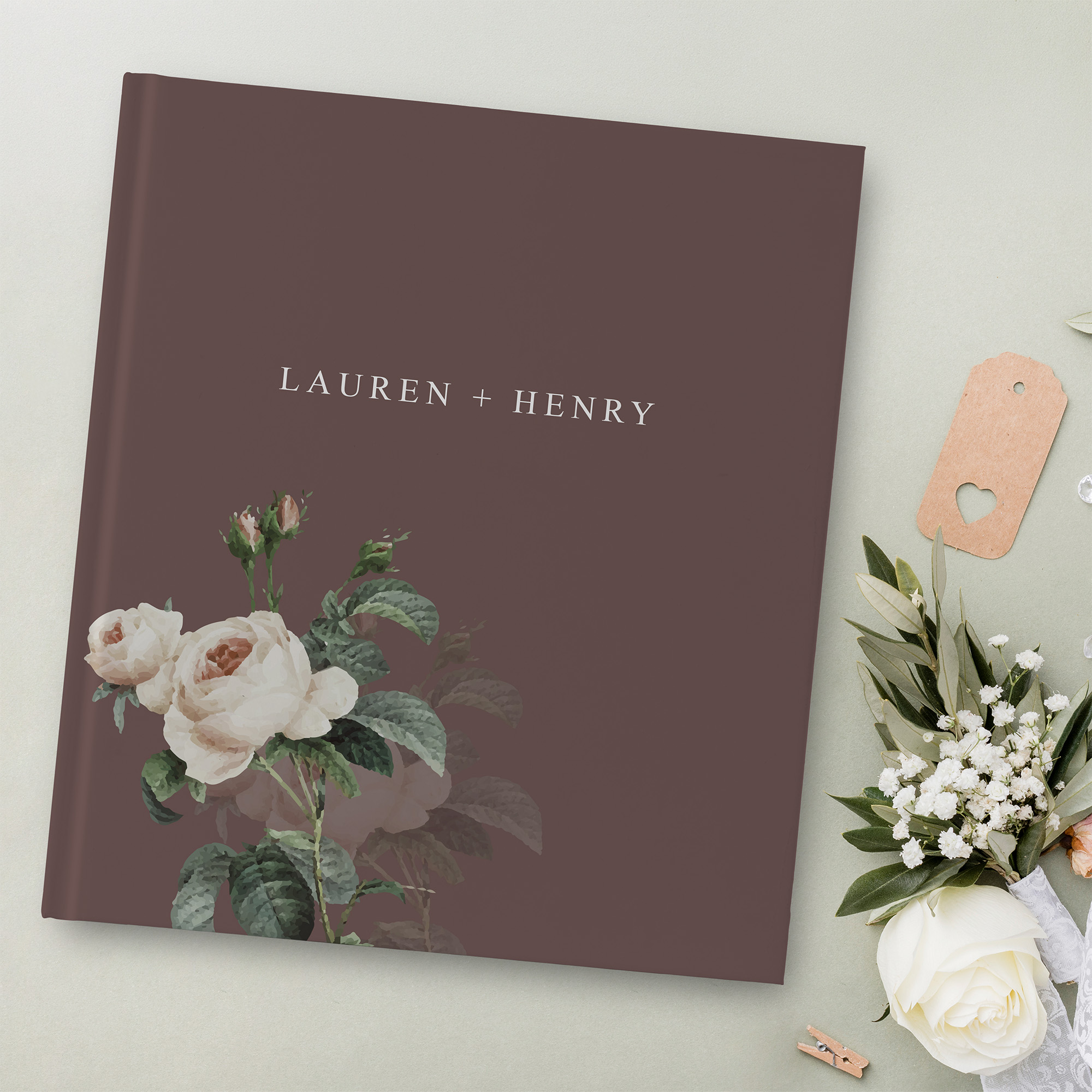Gästebuch Hochzeit - Floral "Antique-Rose"
