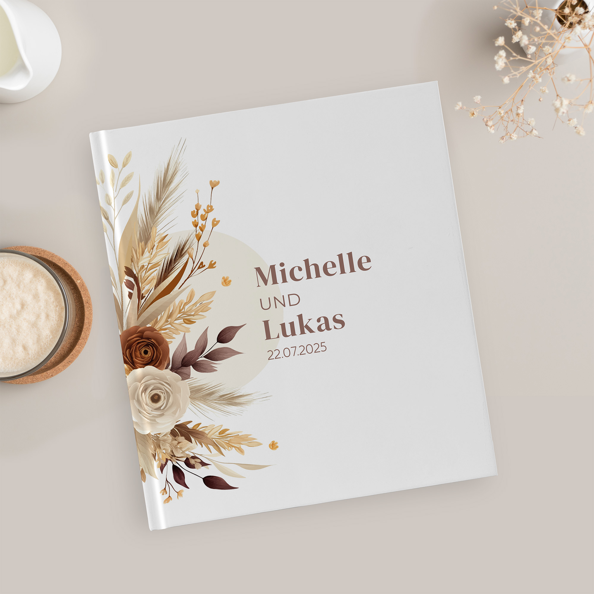 Gästebuch Hochzeit - Boho "earth bouquet"