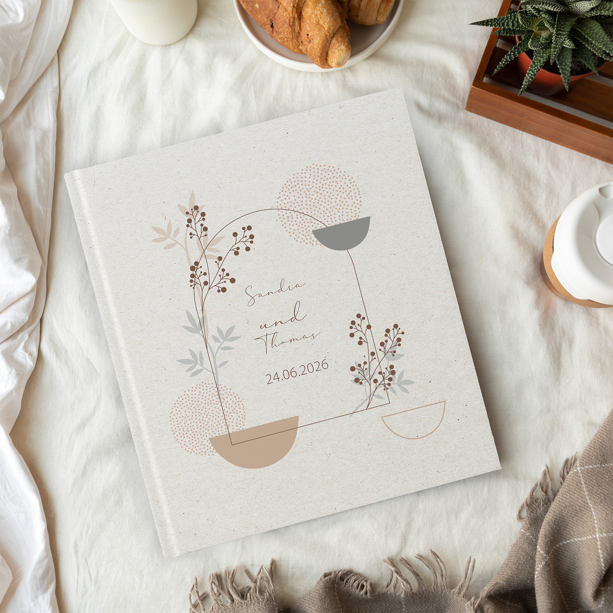 Gästebuch Hochzeit - Boho "stone bloom"