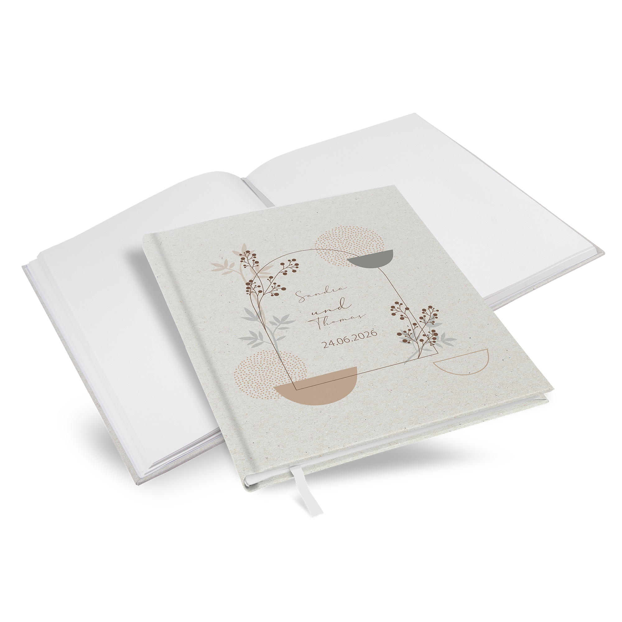 Gästebuch Hochzeit - Boho "stone bloom" - GBH-25001-B-05