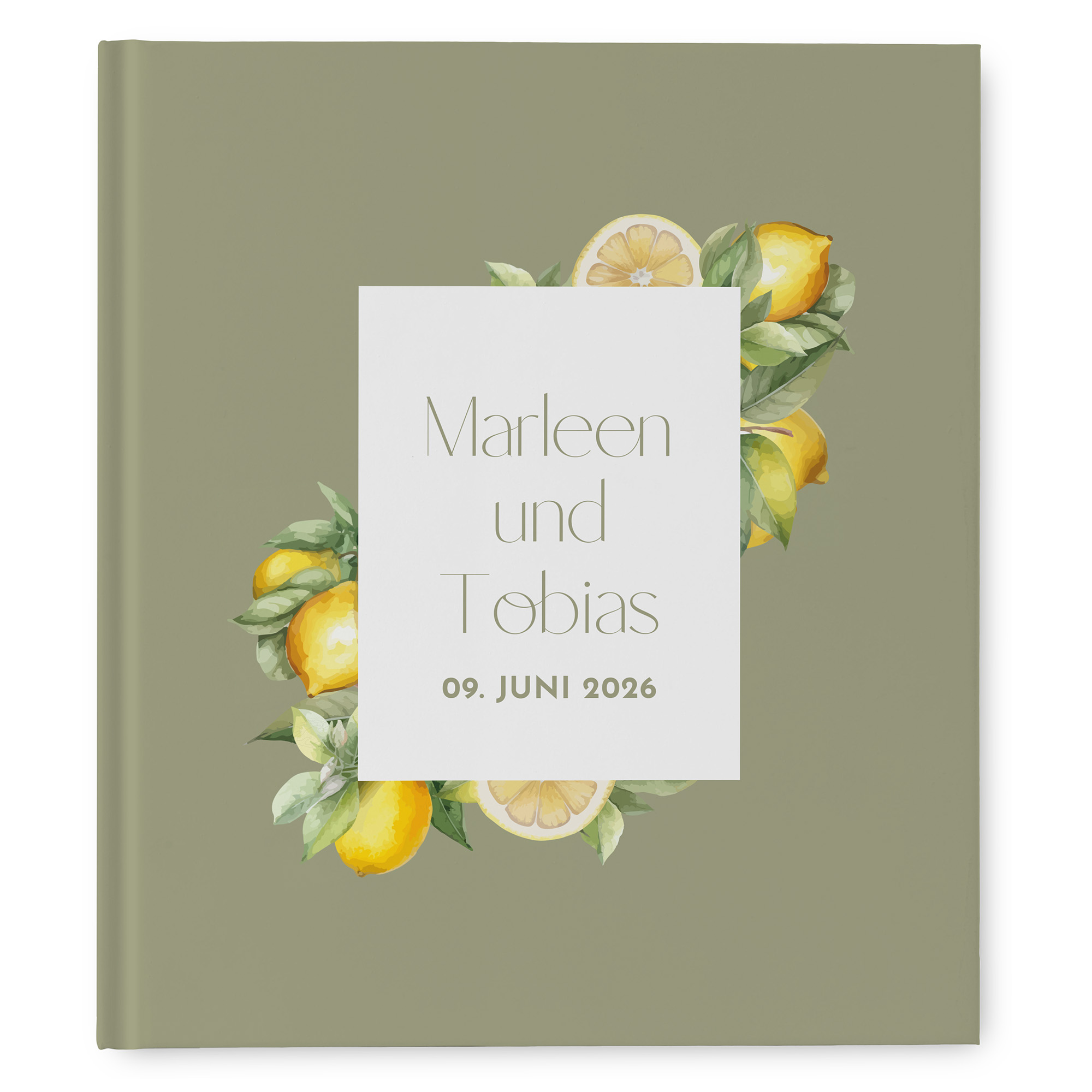 Gästebuch Hochzeit -  Aquarell "Olive & Lemon"