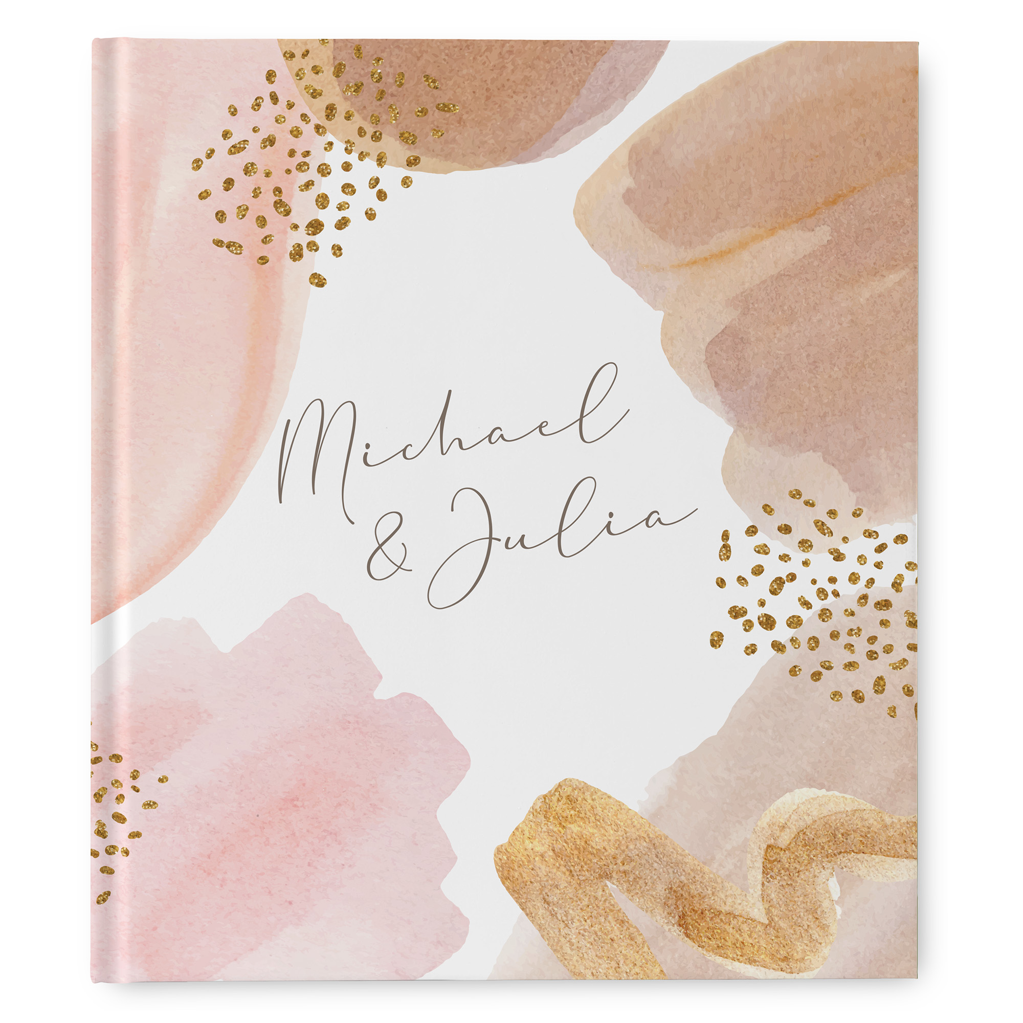 Gästebuch Hochzeit -  Aquarell "Golden Blush"