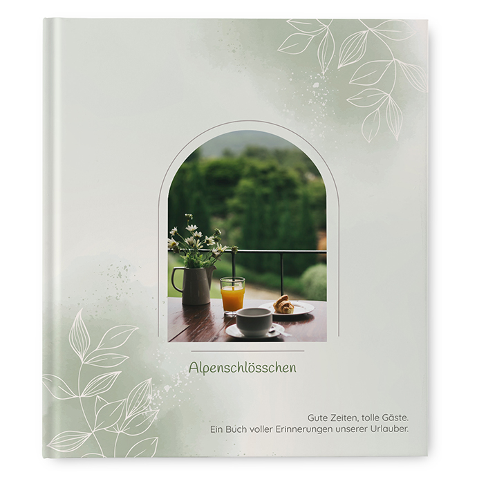 Gästebuch Ferienwohnung -  Aquarell "faded green"