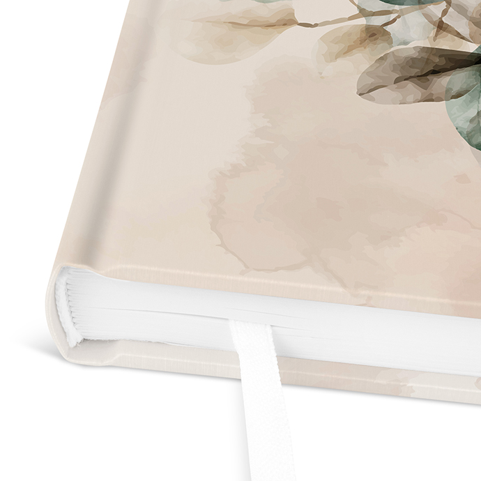 Gästebuch Ferienwohnung -  Aquarell "leaf & taupe"