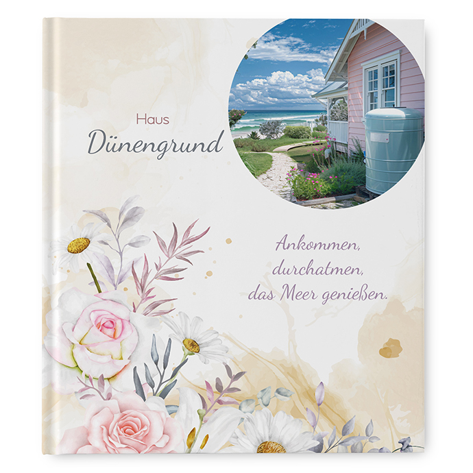 Gästebuch Ferienwohnung -  Aquarell "lily & rose"