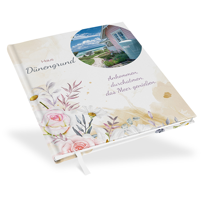 Gästebuch Ferienwohnung -  Aquarell "lily & rose"