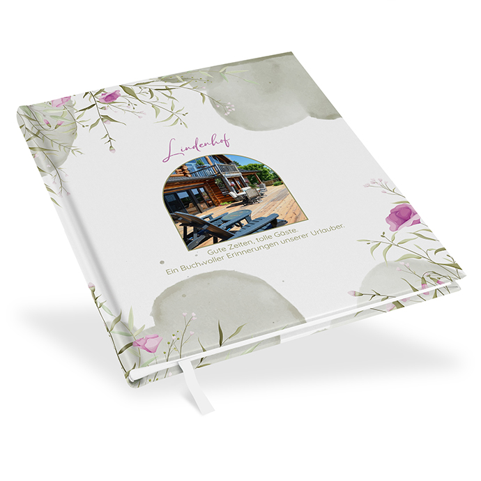 Gästebuch Ferienwohnung -  Aquarell "Wildflower Garden"