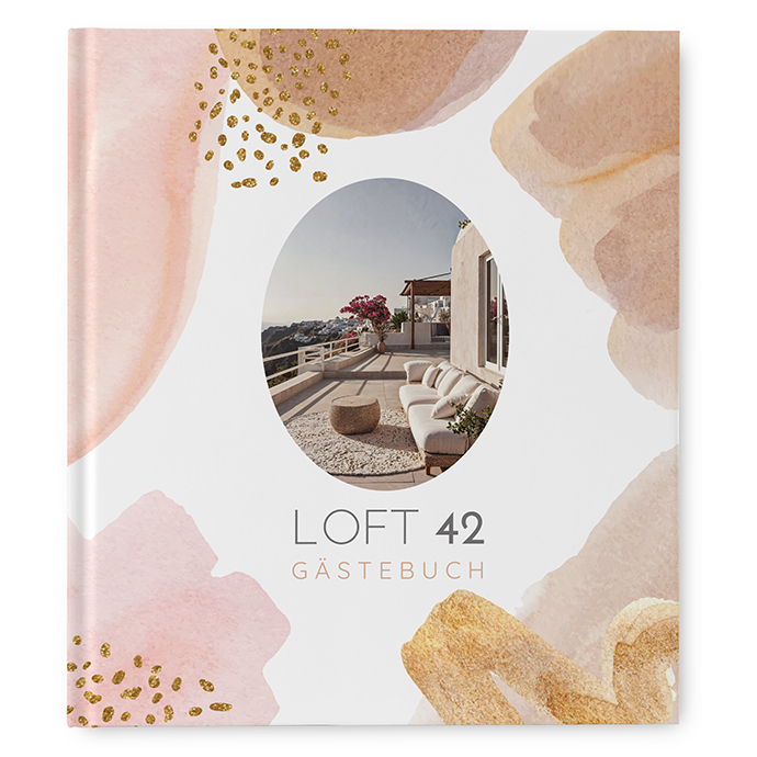 Gästebuch Ferienwohnung -  Aquarell "Golden Blush"