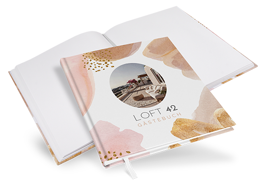 Gästebuch Ferienwohnung -  Aquarell "Golden Blush" - GBF-25001-A-10