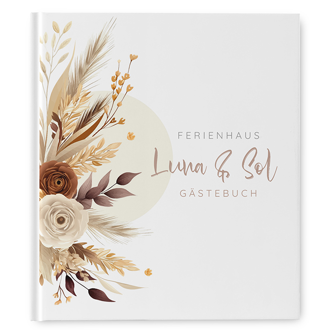 Gästebuch Ferienwohnung - Boho "Earth Bouquet"