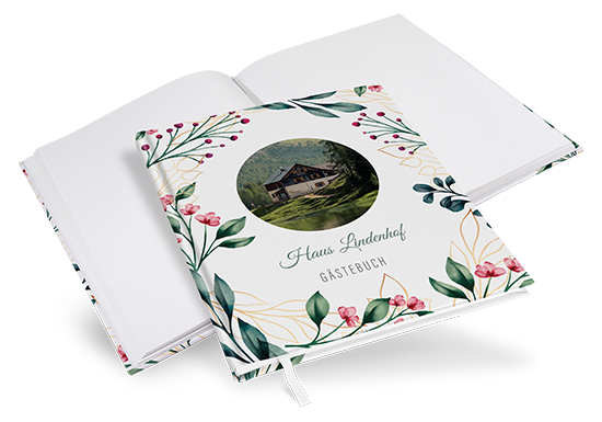 Gästebuch Ferienwohnung - Floral "Ivory Garden" - GBF-25001-F-10