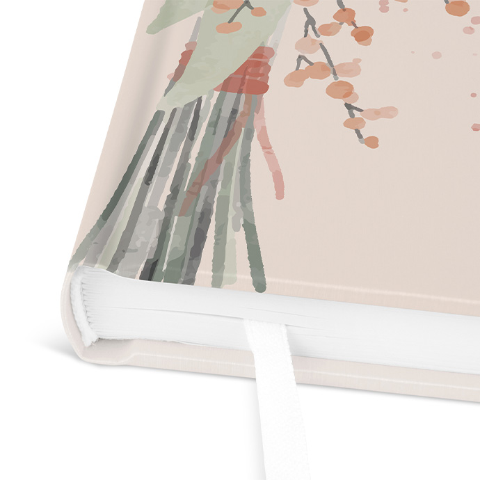 Gästebuch Geburtstag - Aquarell - "terracotta bloom"
